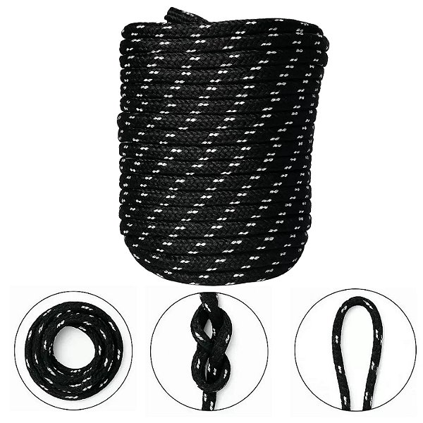 Corda De poliéster Amarrar Carga Caminhão agropecuária 20m x 10mm Preta