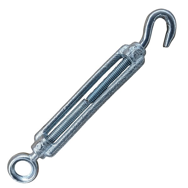 Esticador de cabo de aço 1/4 ou 6mm zincado com gancho e olhal