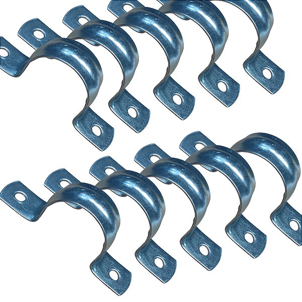 Abraçadeira tipo u 20mm 3/4 de aço para cano mangueira 10 pç