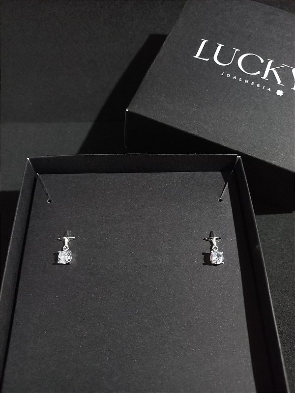 Brinco Estrela Ponto de Luz em Prata 925