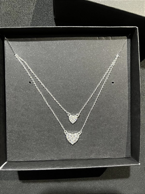 Colar Gargantilha Cravejada Coração