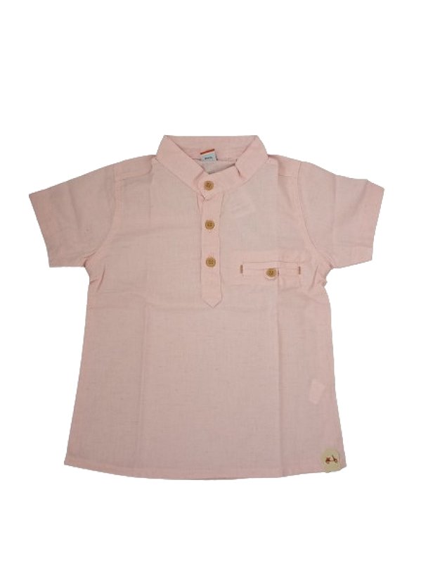 Bata Manga Curta Infantil Rosa - Pibiti