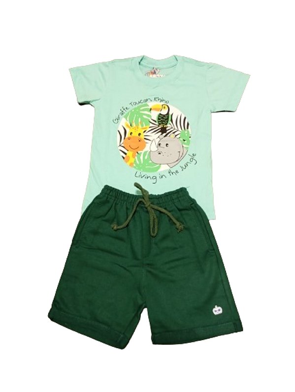 Conjunto Savari + Bermuda Verde Escuro - A Marca do Robô