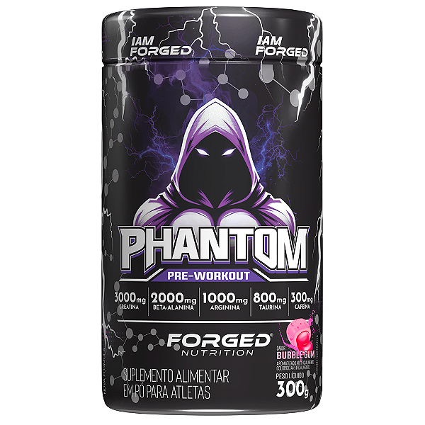 Pré-Treino Phantom 300g Forged Nutrition | Creatina, Cafeína, Beta-Alanina, Taurina, Tirosina, Complexo B | Foco, Energia, Força, Resistência, Volume Muscular e Performance Avançada