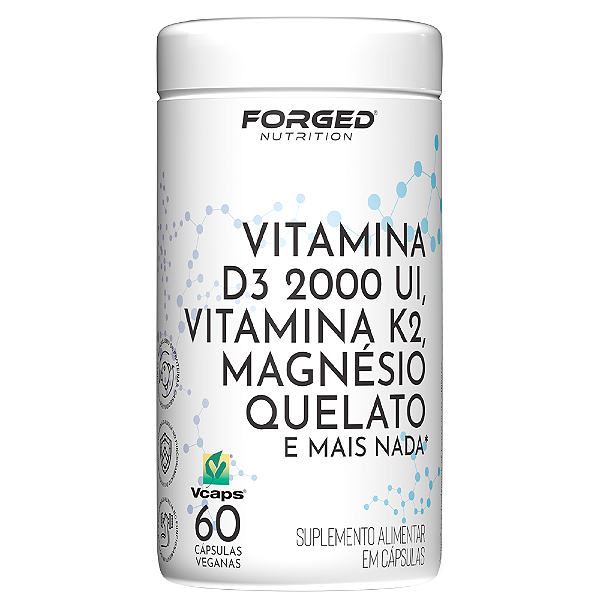 Vitamina D3 2000 UI, Vitamina K2, Magnésio Quelato e mais nada 60 Vcaps