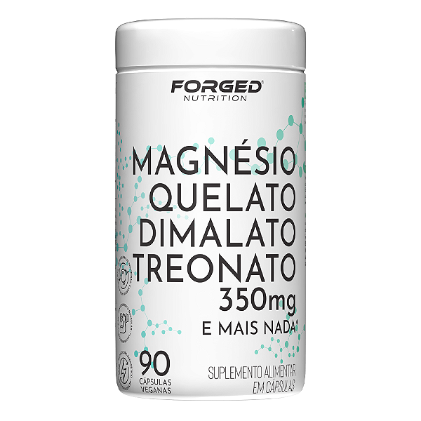Tri Magnésio Quelato Dimalato Treonato 350mg 90 Cápsulas | Sono, Memória e Relaxamento Muscular | Fórmula Avançada Tripla Ação | Alta Absorção – Forged Nutrition