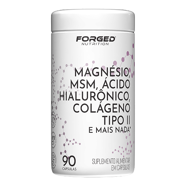 Magnésio + MSM + Ácido Hialurônico + Colágeno Tipo II Suporte Articular e Flexibilidade – 90 Cápsulas Forged Nutrition