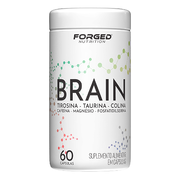 Brain Nootrópico 60 Cápsulas - Tirosina, Colina, Taurina, Cafeína, Fosfatidilserina - Foco, Energia, Performance Mental - Forged Nutrition