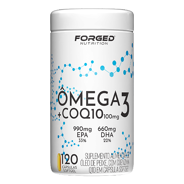 Ômega 3 Tg 1650mg Epa Dha + Coenzima Q10 Ubiquinol 100mg + Vitamina E 120 Cápsulas Softgel Alta Concentração Forged Nutrition
