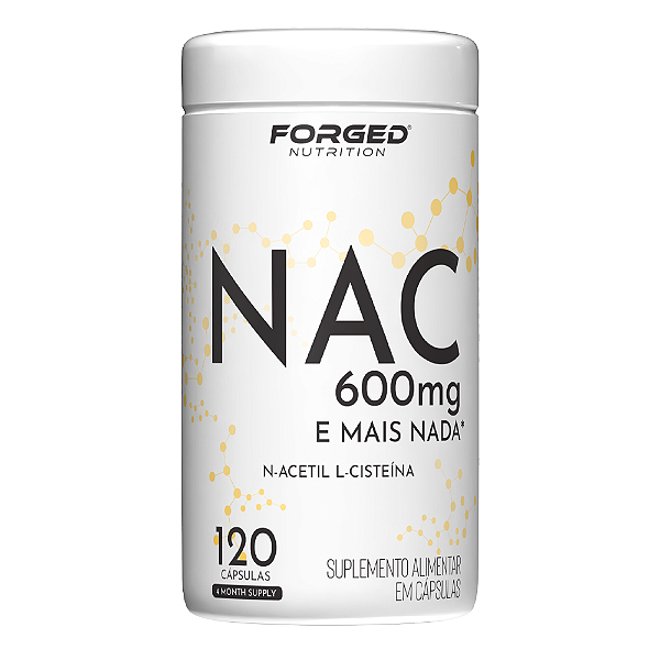 Nac 600mg N-acetil L-cisteína Antioxidante - Fórmula Com Máxima Concentração E Pureza 120 Cápsulas - Forged Nutrition