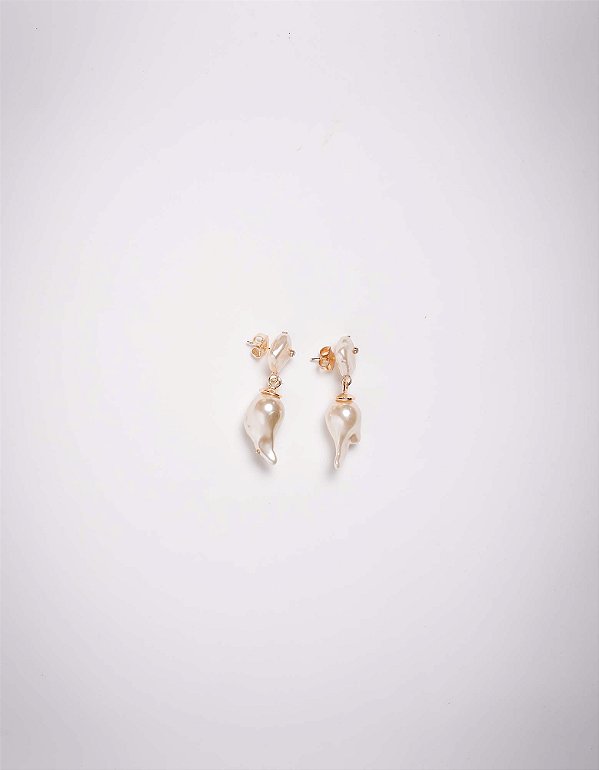 Brinco Peônia Pendente com Ponto de Luz