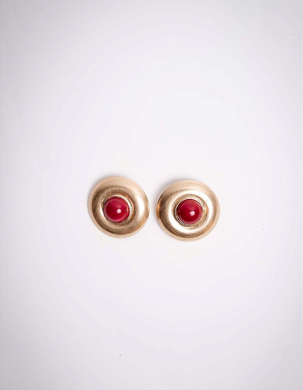 Brinco Botão Vermelho