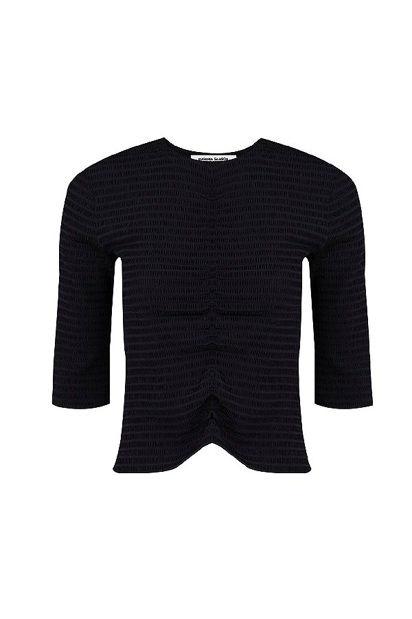 EUGÊNIA Blusa Manga Curta Nero Preto