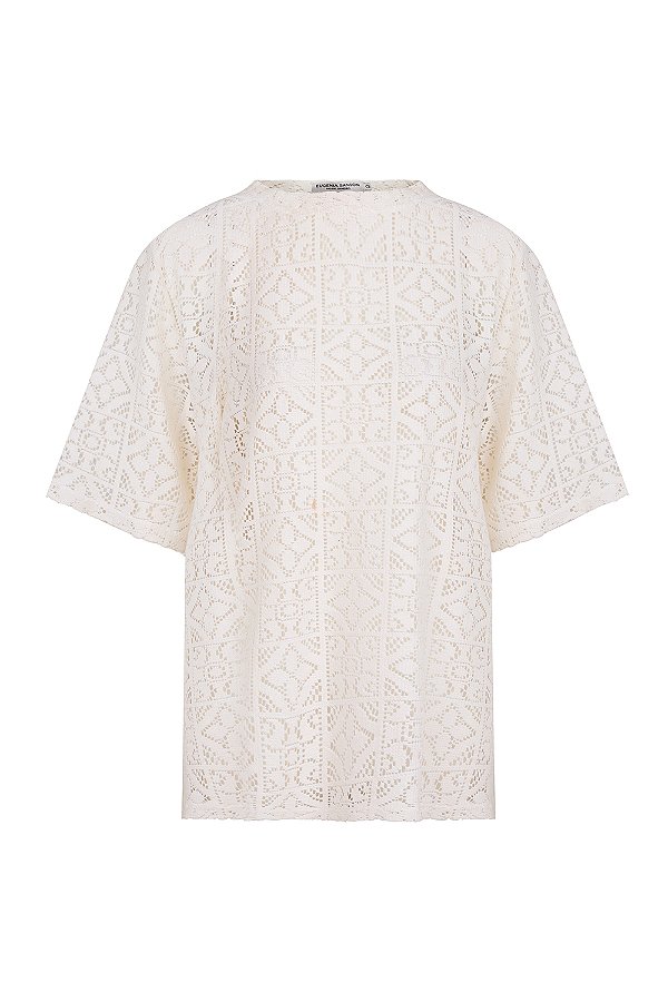 EUGÊNIA Blusão Renda Bar II Creme