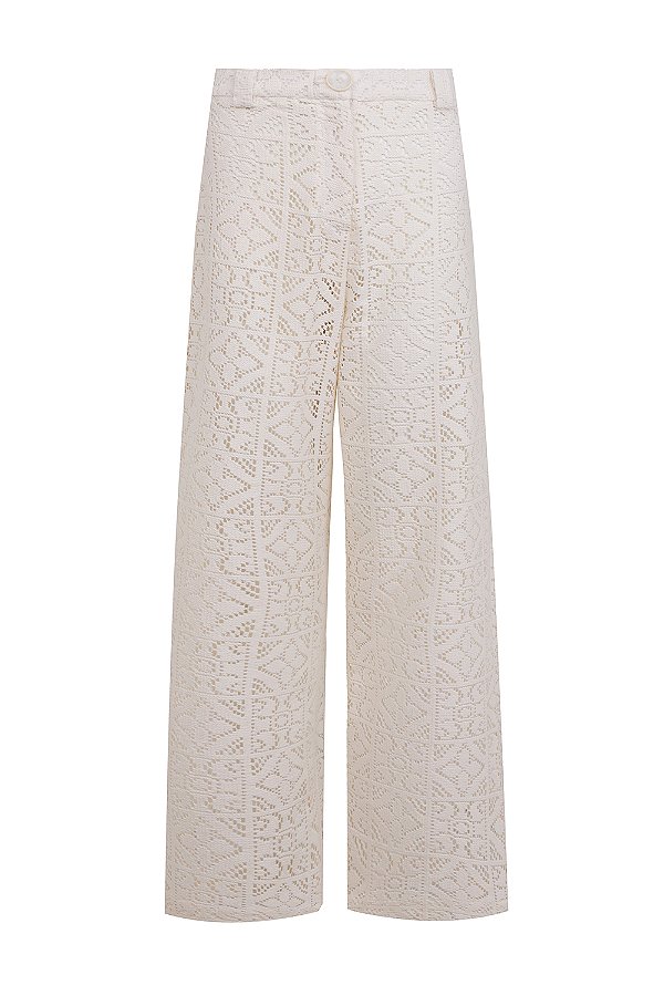 EUGÊNIA Calça Renda Bar II Creme