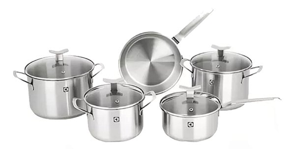 Conjunto Panelas Aço Inox Design Electrolux