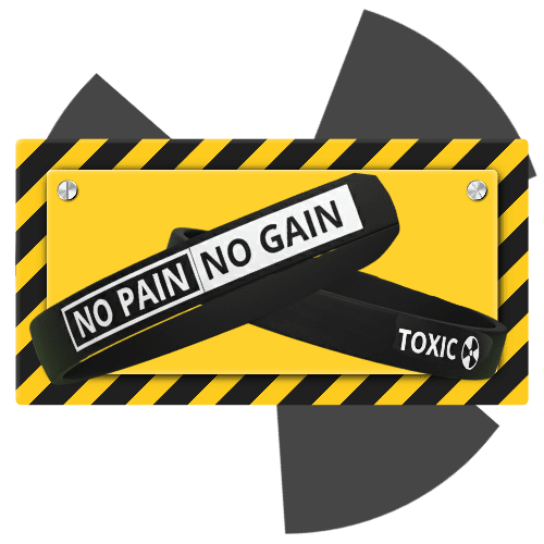 Pulseira Silicone NO PAIN NO GAIN