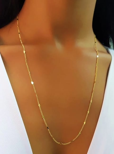 Colar Mini Corações Banhado em Ouro 18 k.