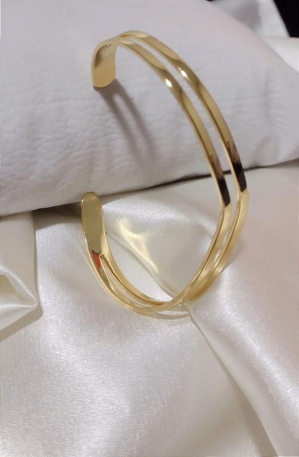 Bracelete Dois Fios Banhado em Ouro 18 k.