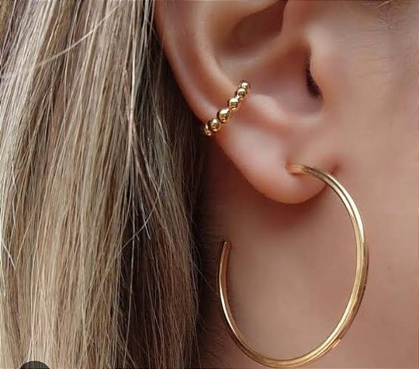 Piercing Fake Bolinhas  Banhado em Ouro 18 k.