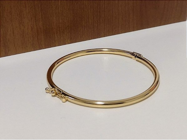 Bracelete Liso Banhado em Ouro 18 k.