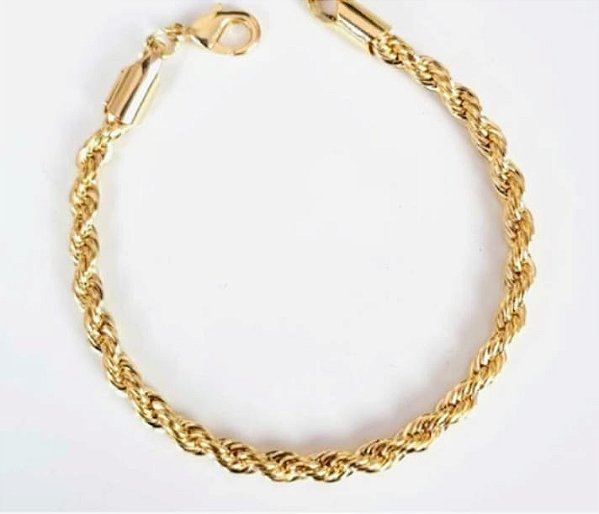 Pulseira Cordão Baiano Banhada em Ouro 18 k.