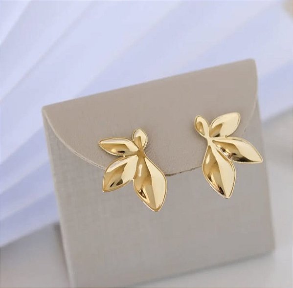 Brinco Orgânico Banhado em Ouro 18 k.