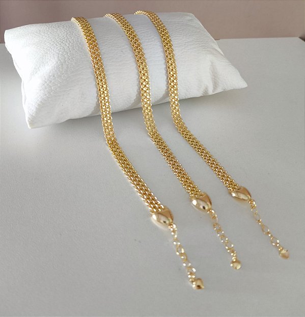 Pulseira Elo Duplo Banhada em Ouro 18K
