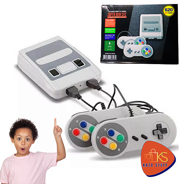 Vídeo Game Mini Retrô com 2 Controles e 620 Jogos Clássicos