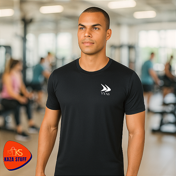 Camiseta Esportiva em Microfibra Premium 100g – Conforto e Performance - Cor Preta