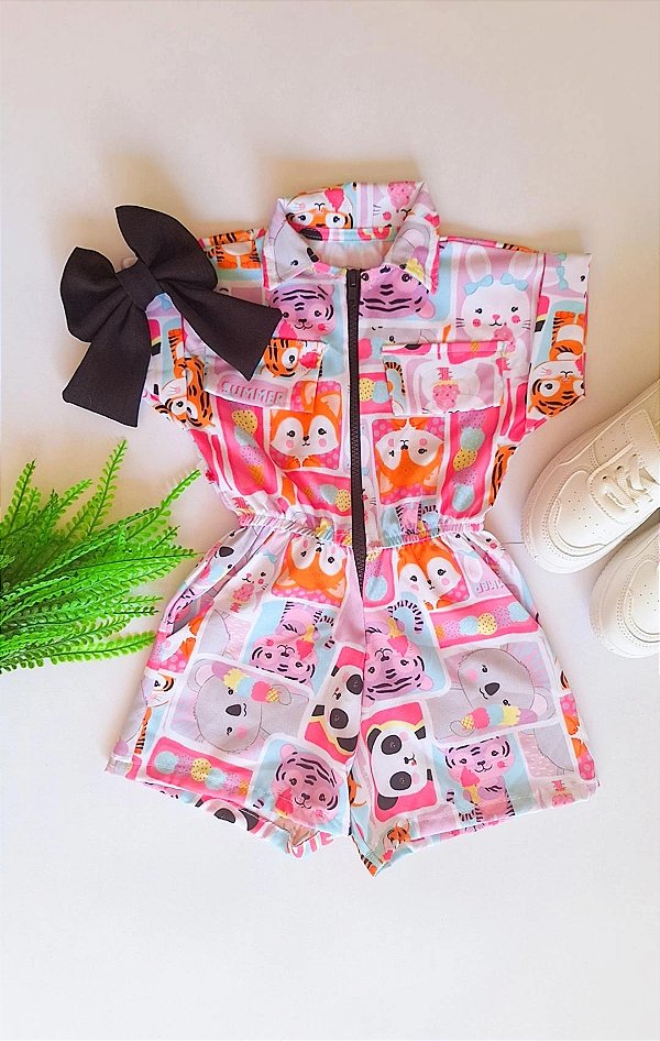 Macaquinho Bichinhos zíper