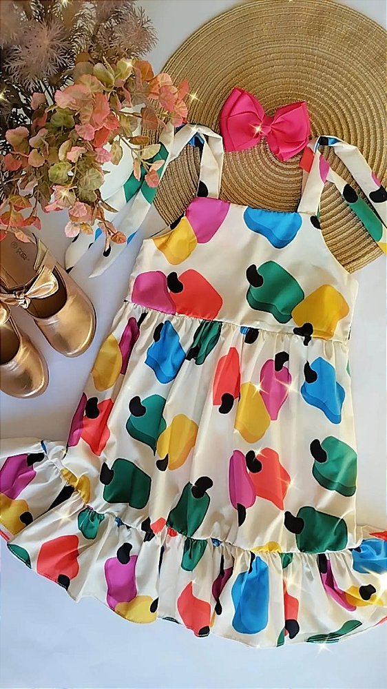 Vestido Caju Alça de amarrar