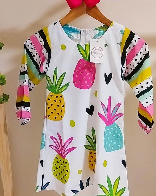 Vestido Abacaxi Manga Longa