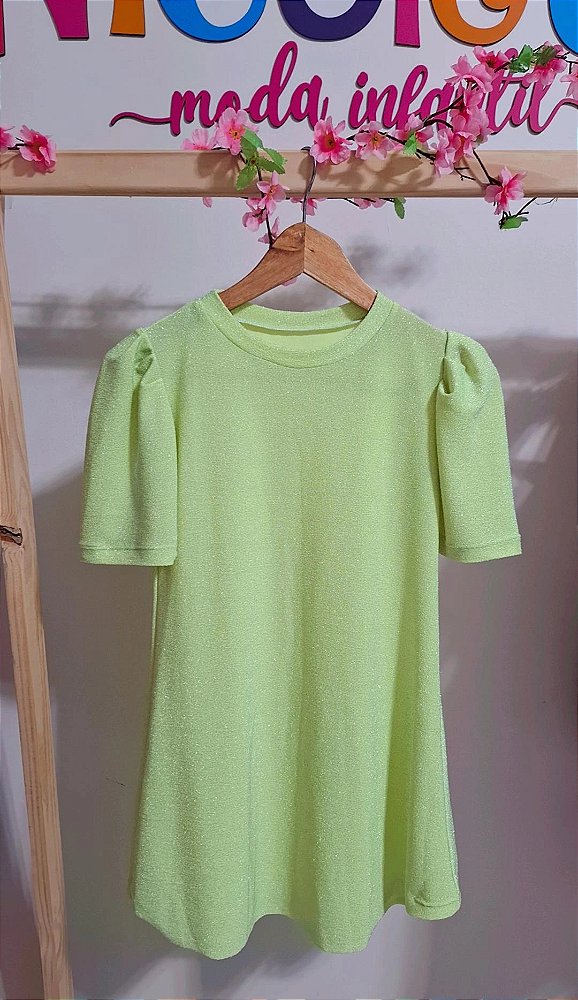 Vestido Lurex Maçã Verde