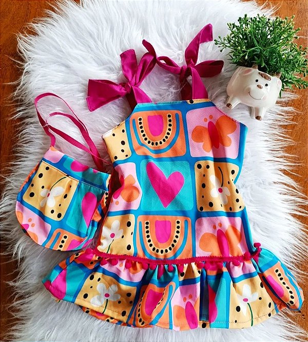 Vestido Chuva de Amor Pink + Bolsa