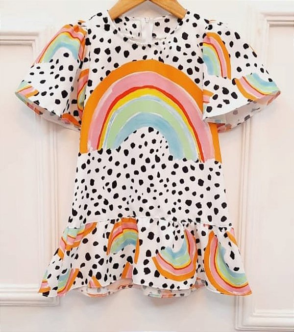 Vestido Arco-Íris Poá - Forma pequena