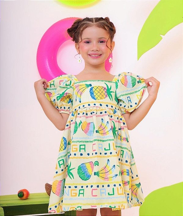 Vestido Frutas Tropicais