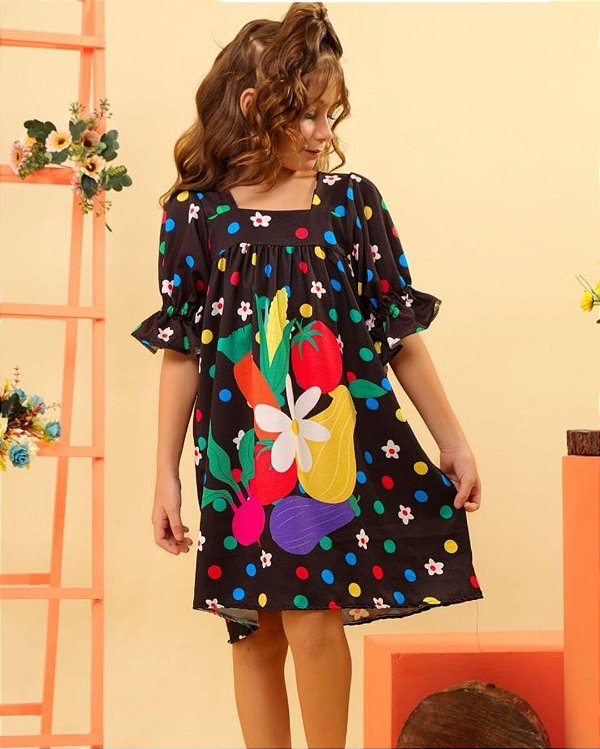 Vestido Preto Legumes