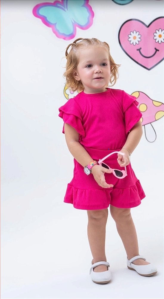 Conjunto Canelado Rosa