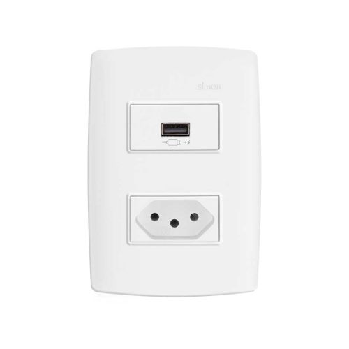 CONJUNTO TOMADA USB 2.1A SIMON + TOMADA 2P+T 10A BR 30.952-30