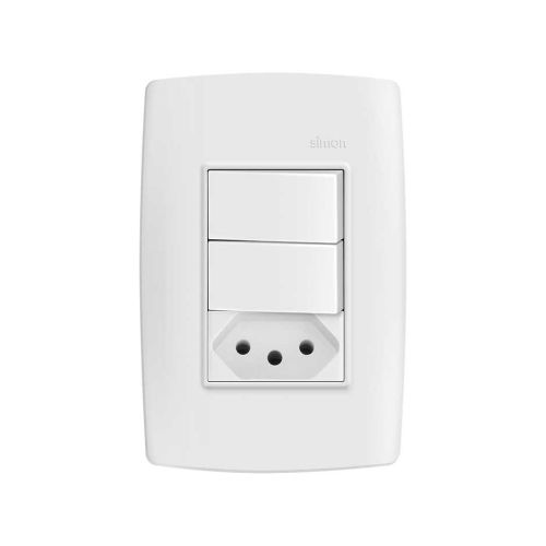 CONJUNTO INTERRUPTOR SIMPLES SIMON + PARALELO + TOMADA 2P+T 10A 4x2 BR 30.959-30