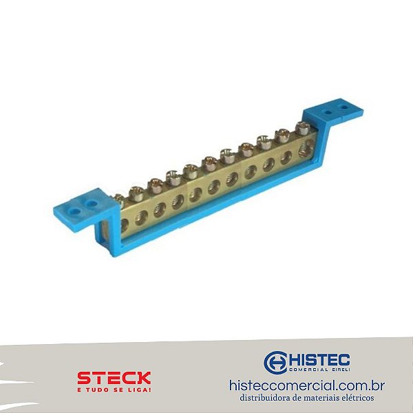 BARRAMENTO NEUTRO STECK SBN11 11 TERM. AZUL
