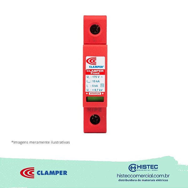 DPS 1P 15KA 275V PLUGÁVEL CLASSE II FRONT 14608 CLAMPER