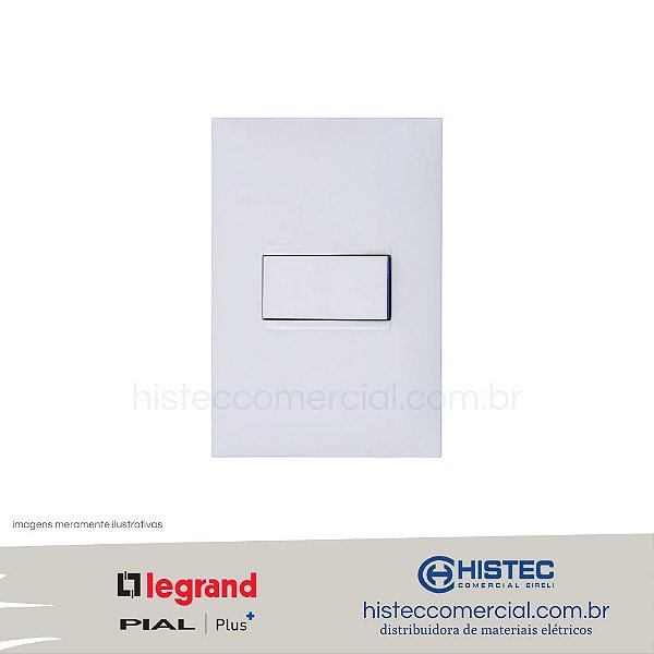 CONJUNTO INTERRUPTOR SIMPLES 10A 4x2 BR 611110BC PIAL PLUS+
