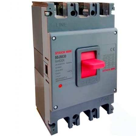 DISJUNTOR CAIXA MOLDADA STECK TRIPOLAR SD-LS630 630A 50KA