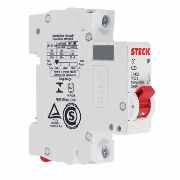 DISJUNTOR MONOPOLAR STECK SD-61.C.20 20A 3KA