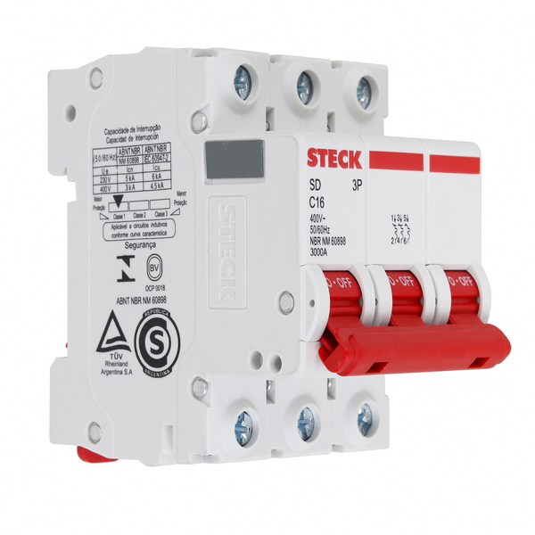 DISJUNTOR TRIPOLAR STECK SD-63.C.16 16A 3KA