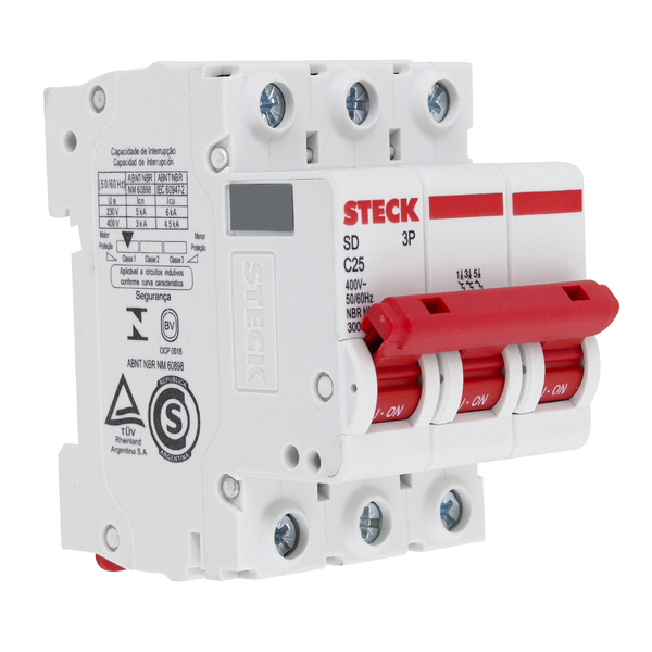 DISJUNTOR TRIPOLAR STECK SD-63.C.25 25A 3KA