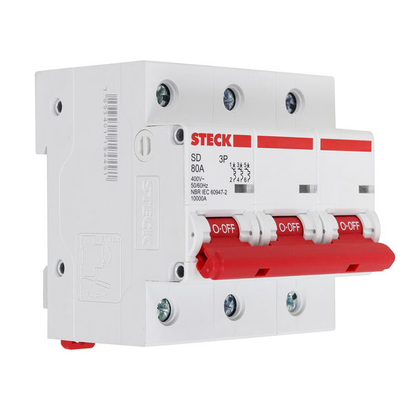 DISJUNTOR TRIPOLAR STECK SDD3C 80  80A 10KA