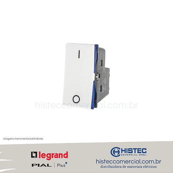 INTERRUPTOR BIPOLAR SIMPLES 10A BRANCO 612005BC PIAL PLUS+